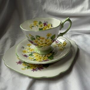 Royal Albert Yellow and Purple Floral Dinnerware Set